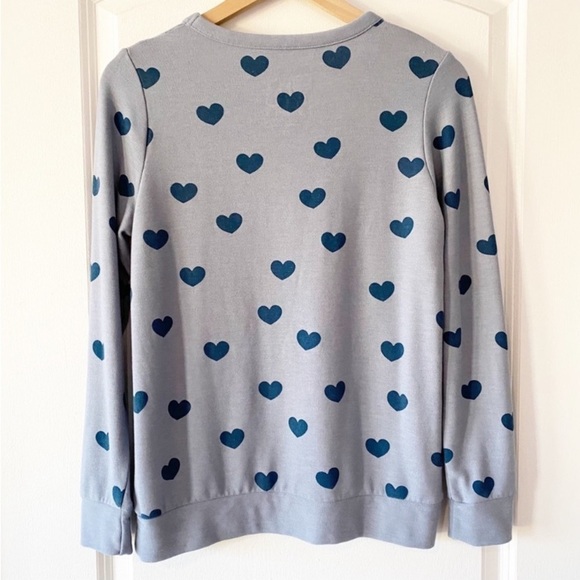 CHASER Blue Hearts Haze Cozy Crewneck Lounge Sweatshirt - Picture 5 of 7